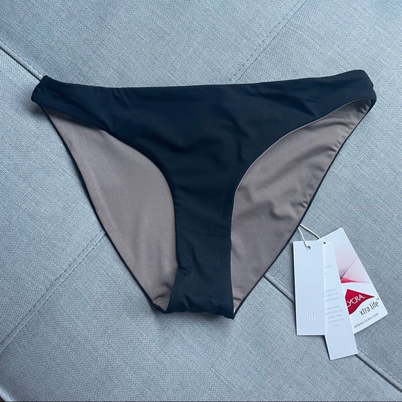 Skin Reversible Black & Taupe The Selby Bikini Bottom - Picture 7 of 9